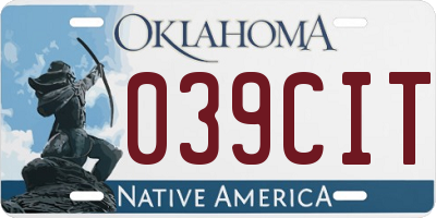 OK license plate 039CIT
