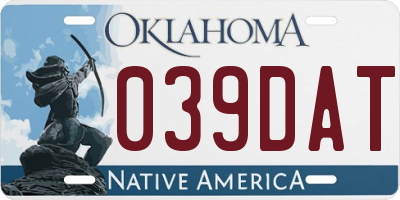 OK license plate 039DAT