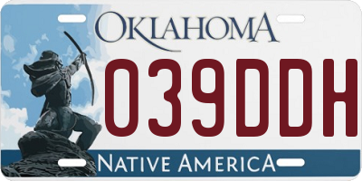 OK license plate 039DDH