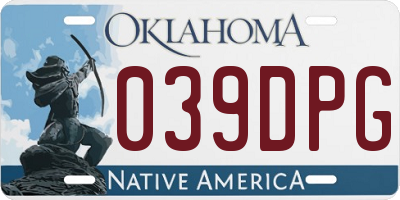 OK license plate 039DPG