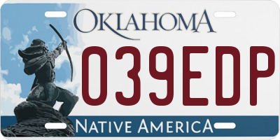 OK license plate 039EDP