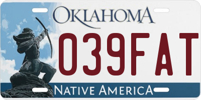 OK license plate 039FAT