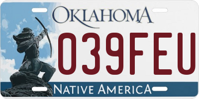 OK license plate 039FEU