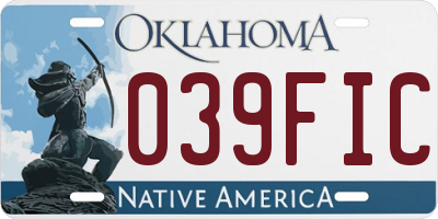 OK license plate 039FIC