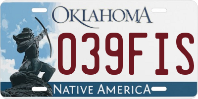 OK license plate 039FIS