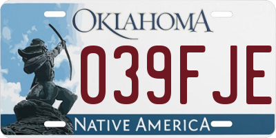 OK license plate 039FJE