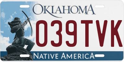 OK license plate 039TVK