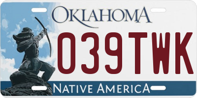 OK license plate 039TWK