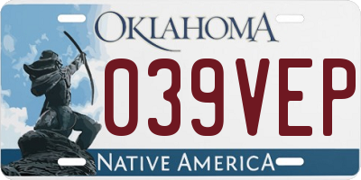 OK license plate 039VEP