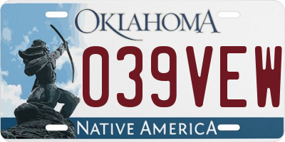 OK license plate 039VEW