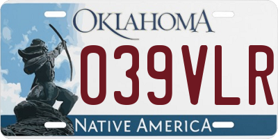 OK license plate 039VLR