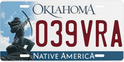 OK license plate 039VRA