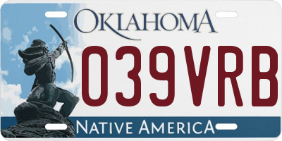 OK license plate 039VRB