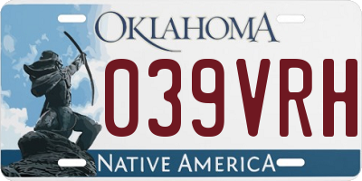 OK license plate 039VRH