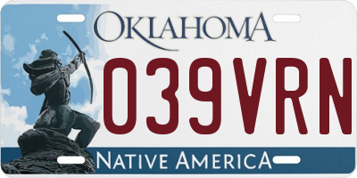 OK license plate 039VRN