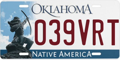OK license plate 039VRT