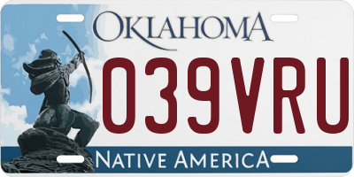 OK license plate 039VRU