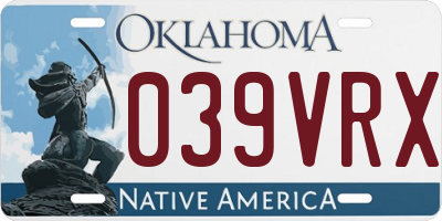 OK license plate 039VRX