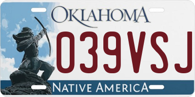 OK license plate 039VSJ
