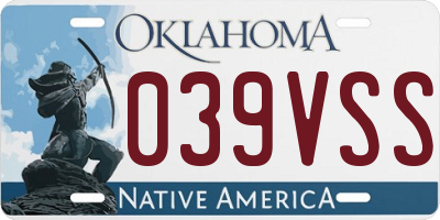 OK license plate 039VSS