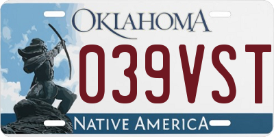 OK license plate 039VST
