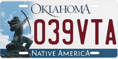 OK license plate 039VTA