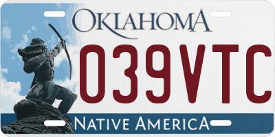 OK license plate 039VTC