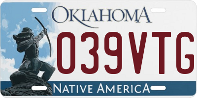 OK license plate 039VTG