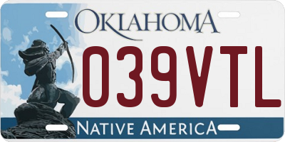 OK license plate 039VTL