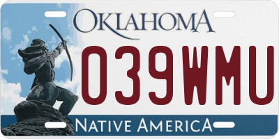 OK license plate 039WMU