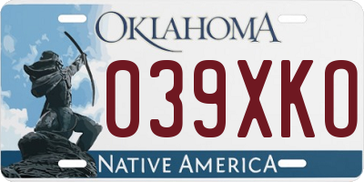 OK license plate 039XKO