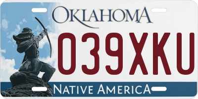 OK license plate 039XKU