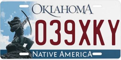 OK license plate 039XKY