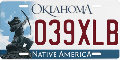 OK license plate 039XLB