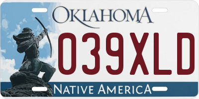 OK license plate 039XLD