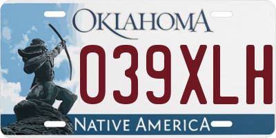 OK license plate 039XLH