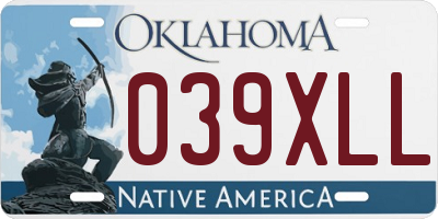 OK license plate 039XLL