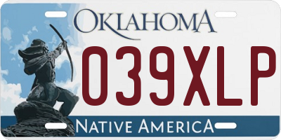 OK license plate 039XLP