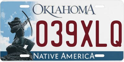 OK license plate 039XLQ
