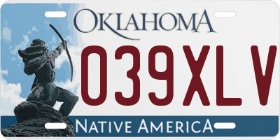 OK license plate 039XLV