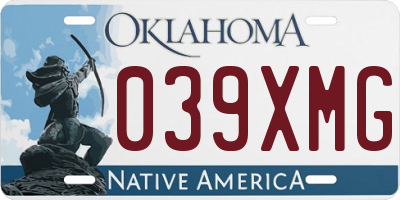 OK license plate 039XMG