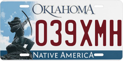 OK license plate 039XMH