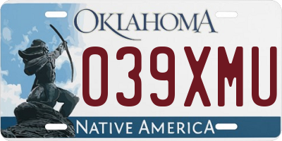 OK license plate 039XMU
