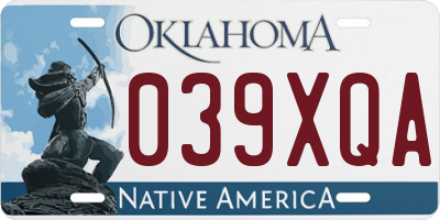 OK license plate 039XQA