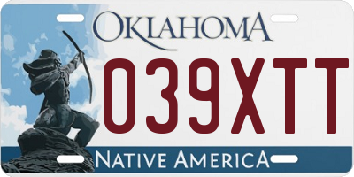 OK license plate 039XTT