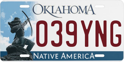 OK license plate 039YNG
