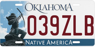 OK license plate 039ZLB