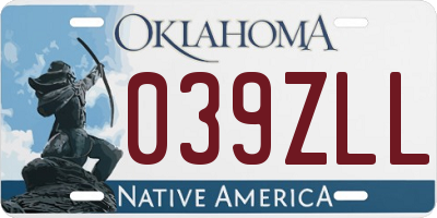 OK license plate 039ZLL
