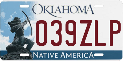 OK license plate 039ZLP