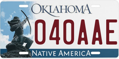 OK license plate 040AAE